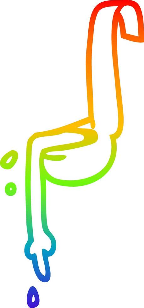 rainbow gradient line drawing cartoon ladle of food vector