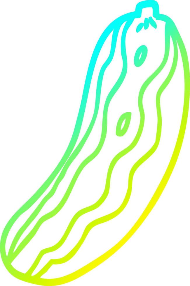 cold gradient line drawing cartoon cucumber plant vector