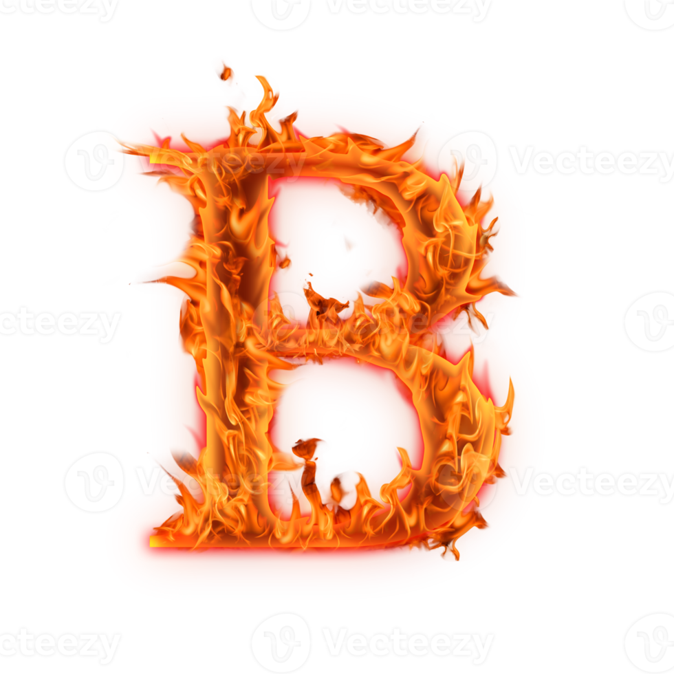 capital B Fire Alphabet Letters icon design png