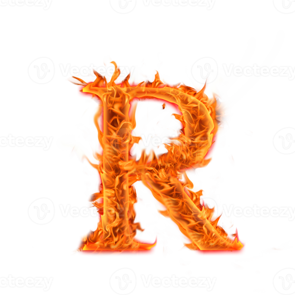 capital R Fire Alphabet Letters icon design png