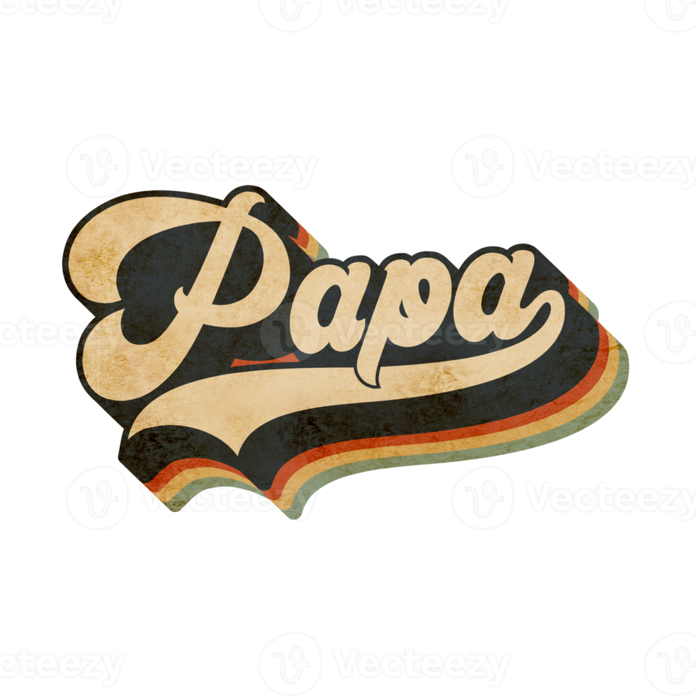 Papa lettering vintage design png