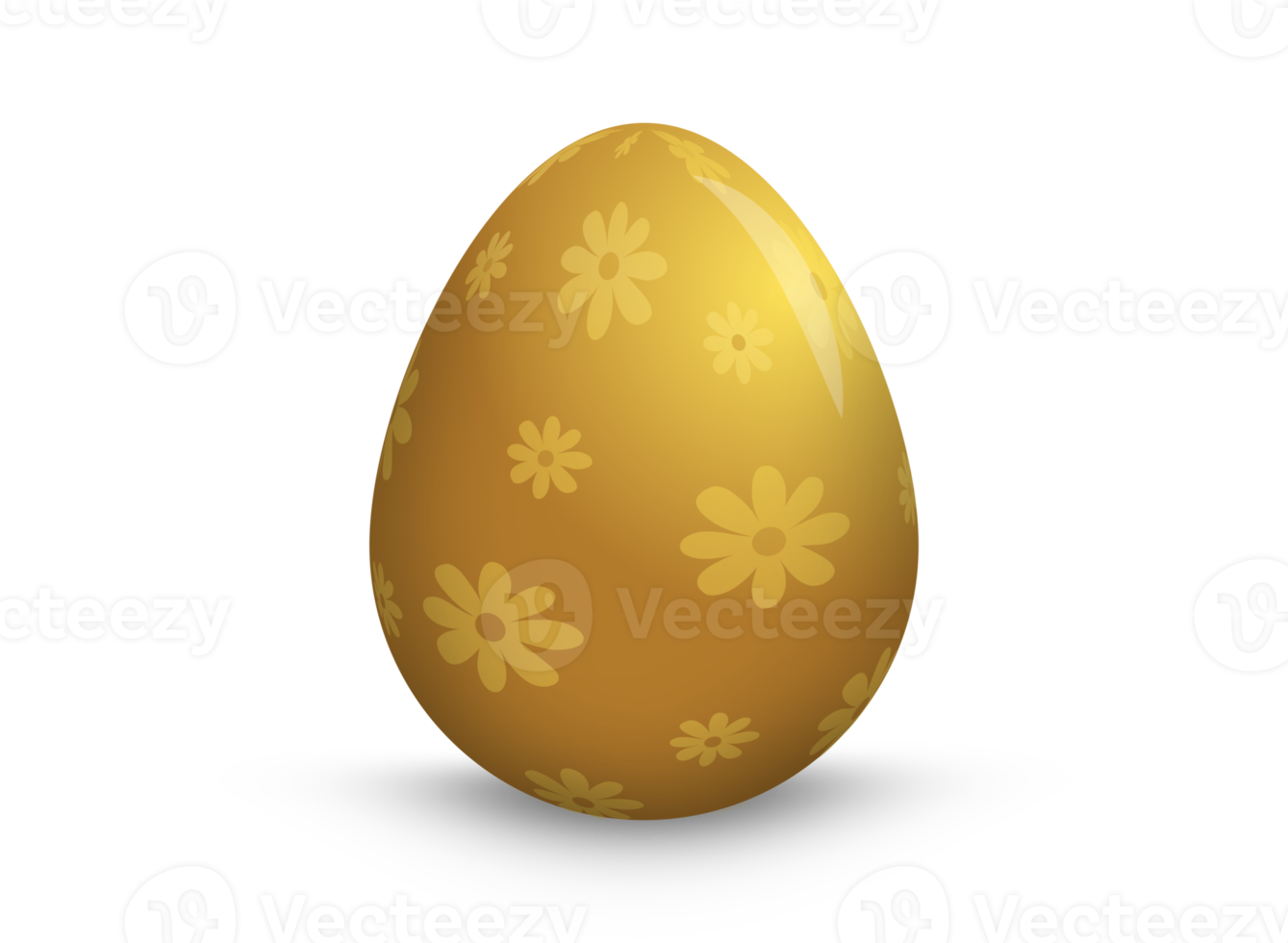 Easter golden egg. Traditional spring png