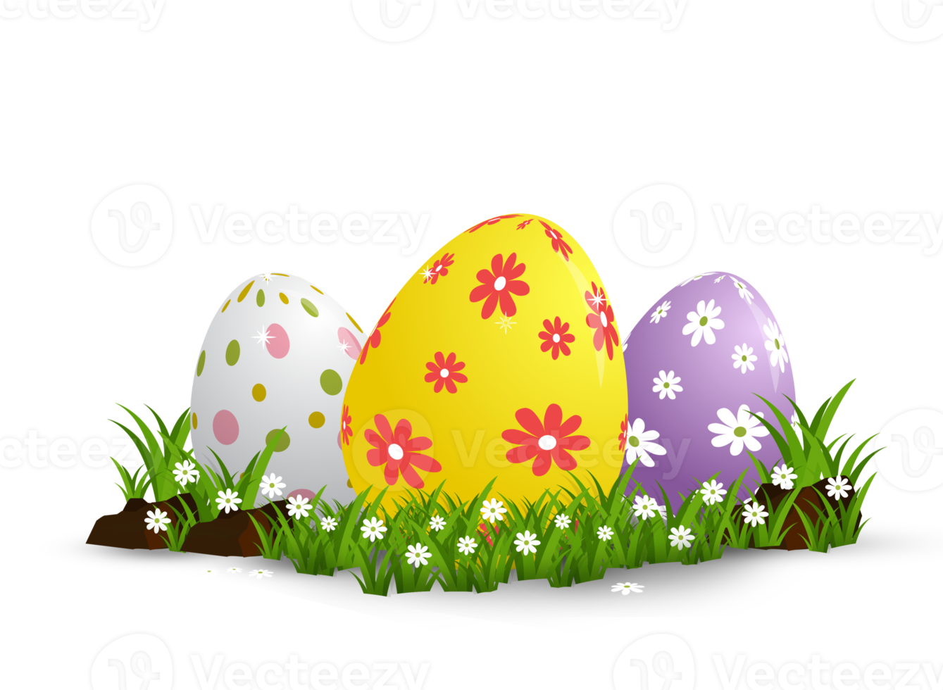 Easter eggs on grass png