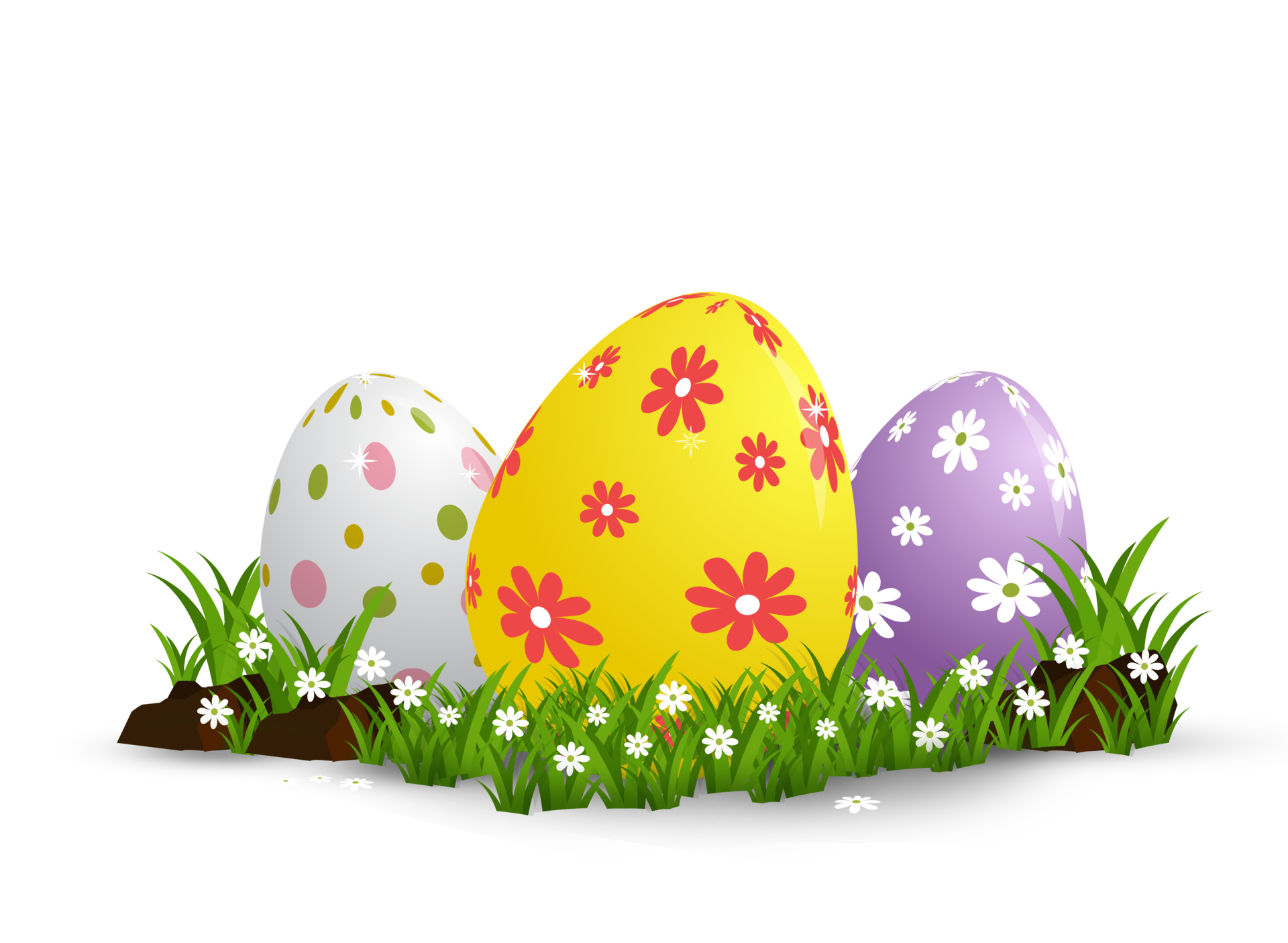 Easter eggs on grass 8489747 PNG