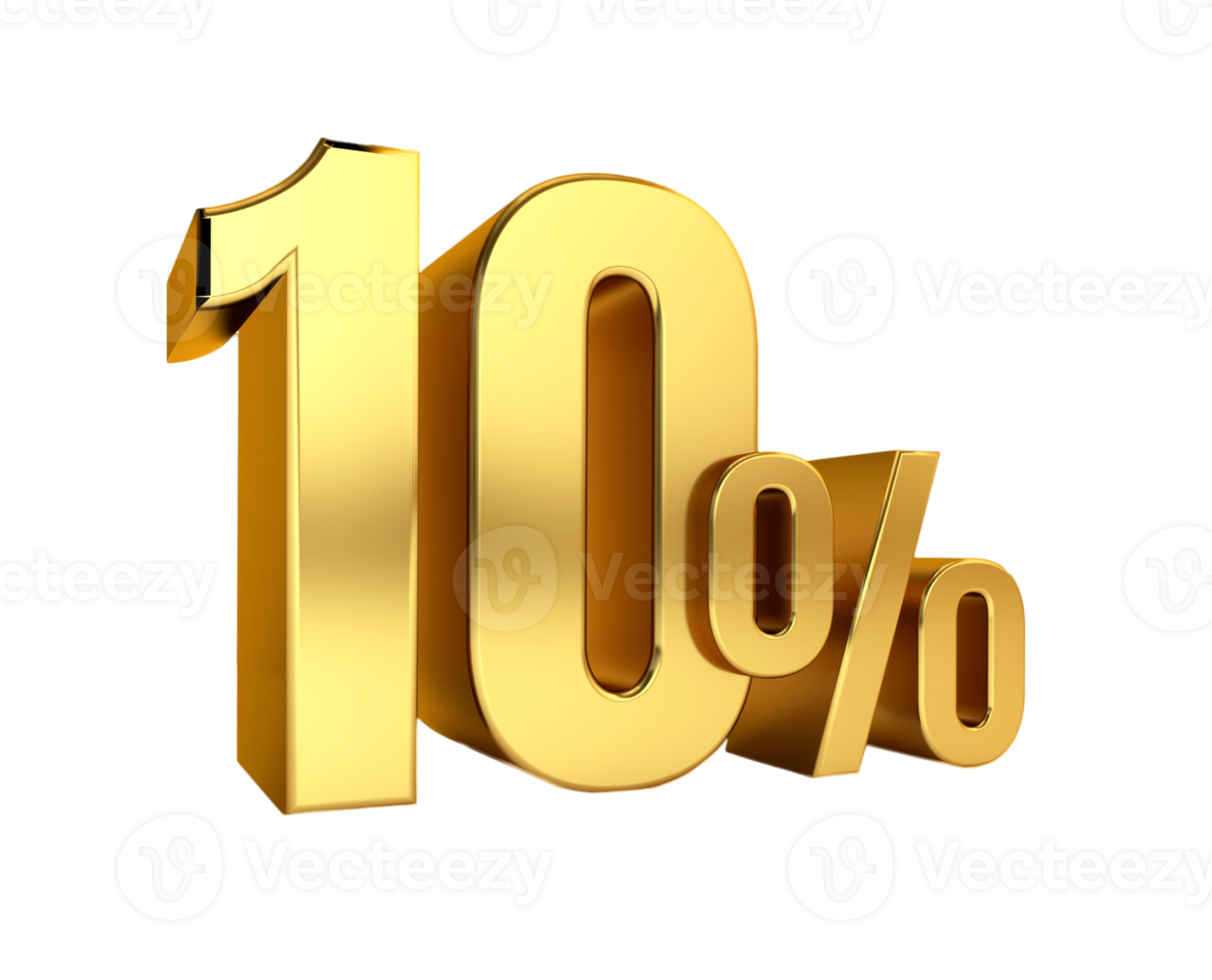 10 percent off. On sale. Great deal. ten percent. 3D text png