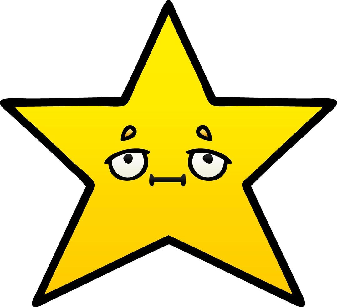 gradient shaded cartoon gold star vector