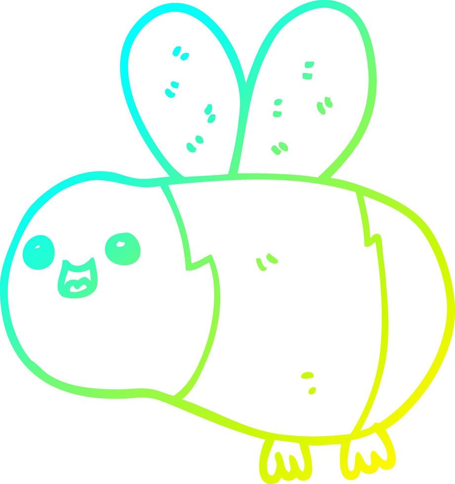 cold gradient line drawing cartoon bee vector