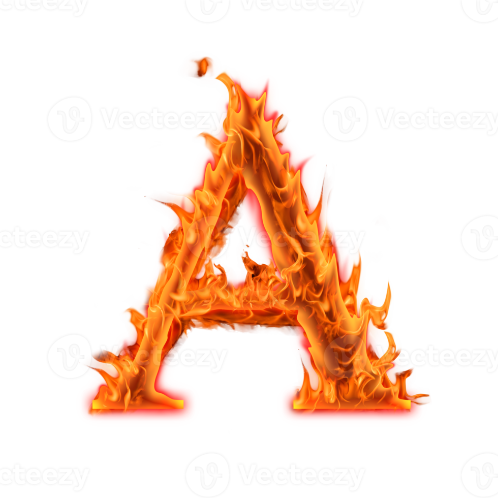 capital A Fire Alphabet Letters icon design png