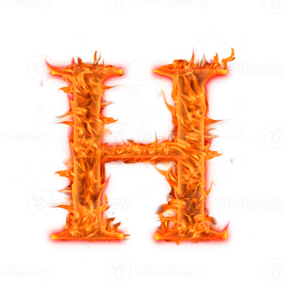 capital H Fire Alphabet Letters icon design png