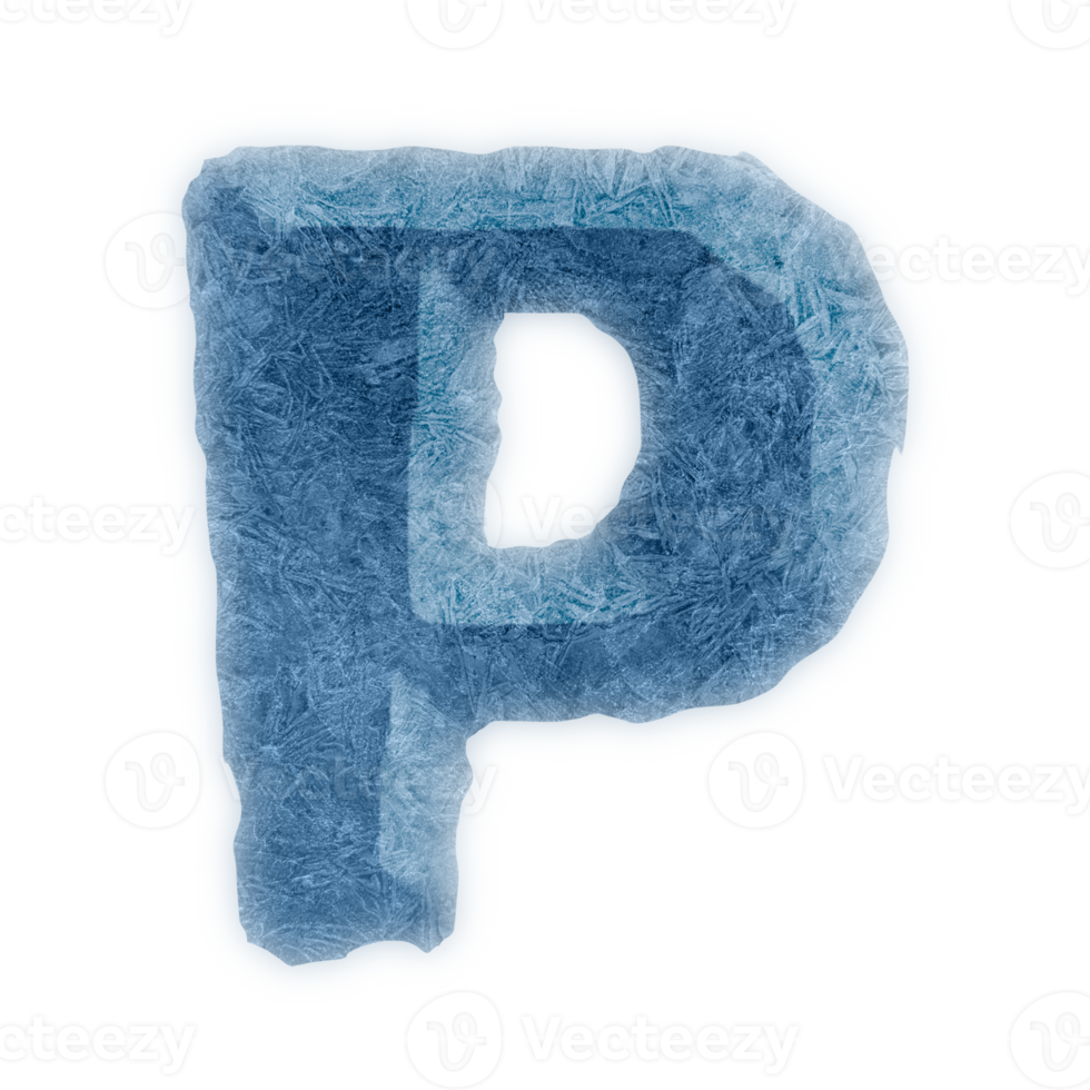 diseño de icono de letras del alfabeto de hielo p mayúscula png