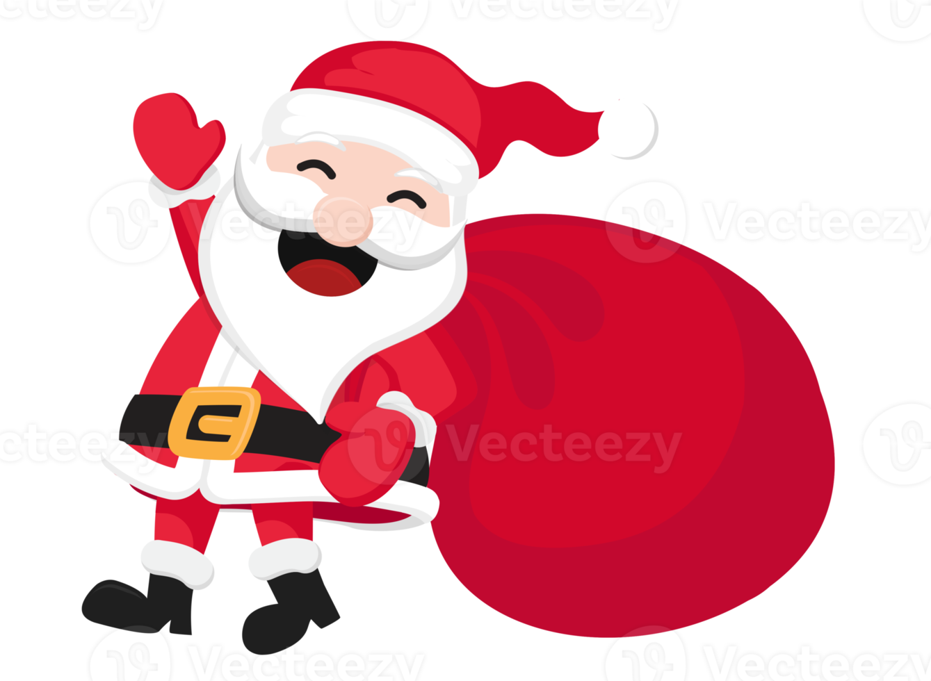 Free Santa Claus with a raised right hand. Cartoon character 8489886 PNG  with Transparent Background