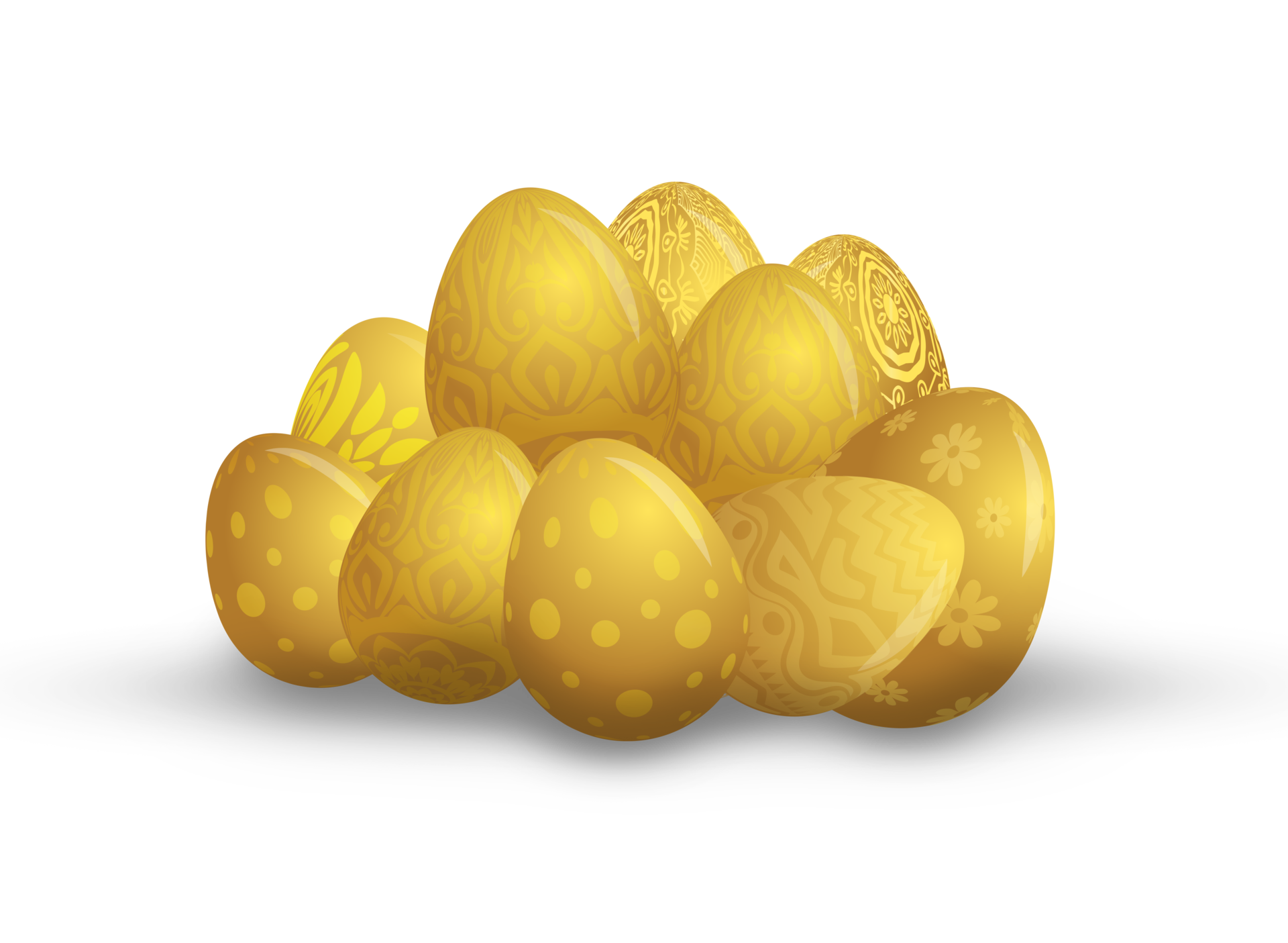 Golden Easter Eggs PNG Images