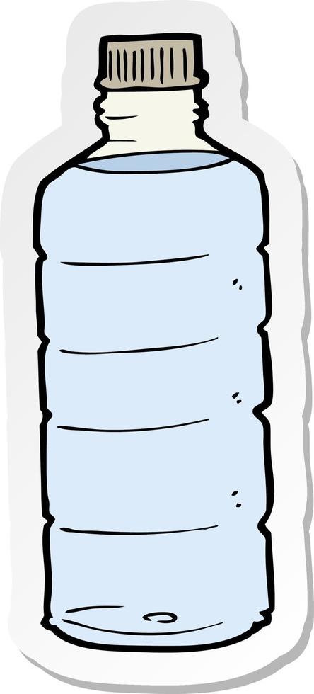 sticker of a cartoon water bottle vector