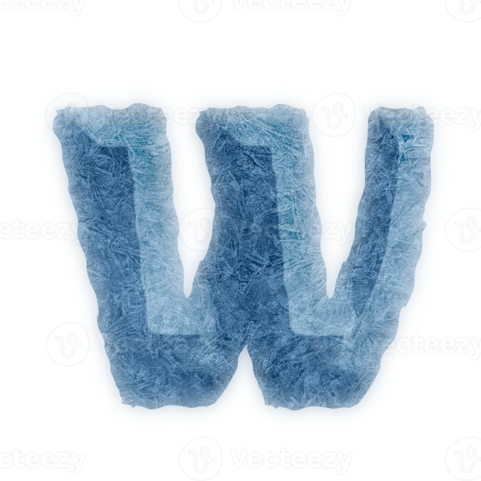 capital  W ice Alphabet Letters icon design png