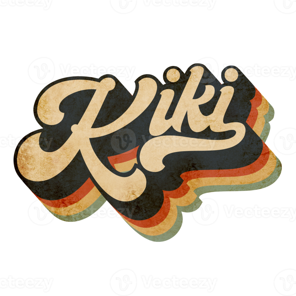 Kiki lettering vintage design png