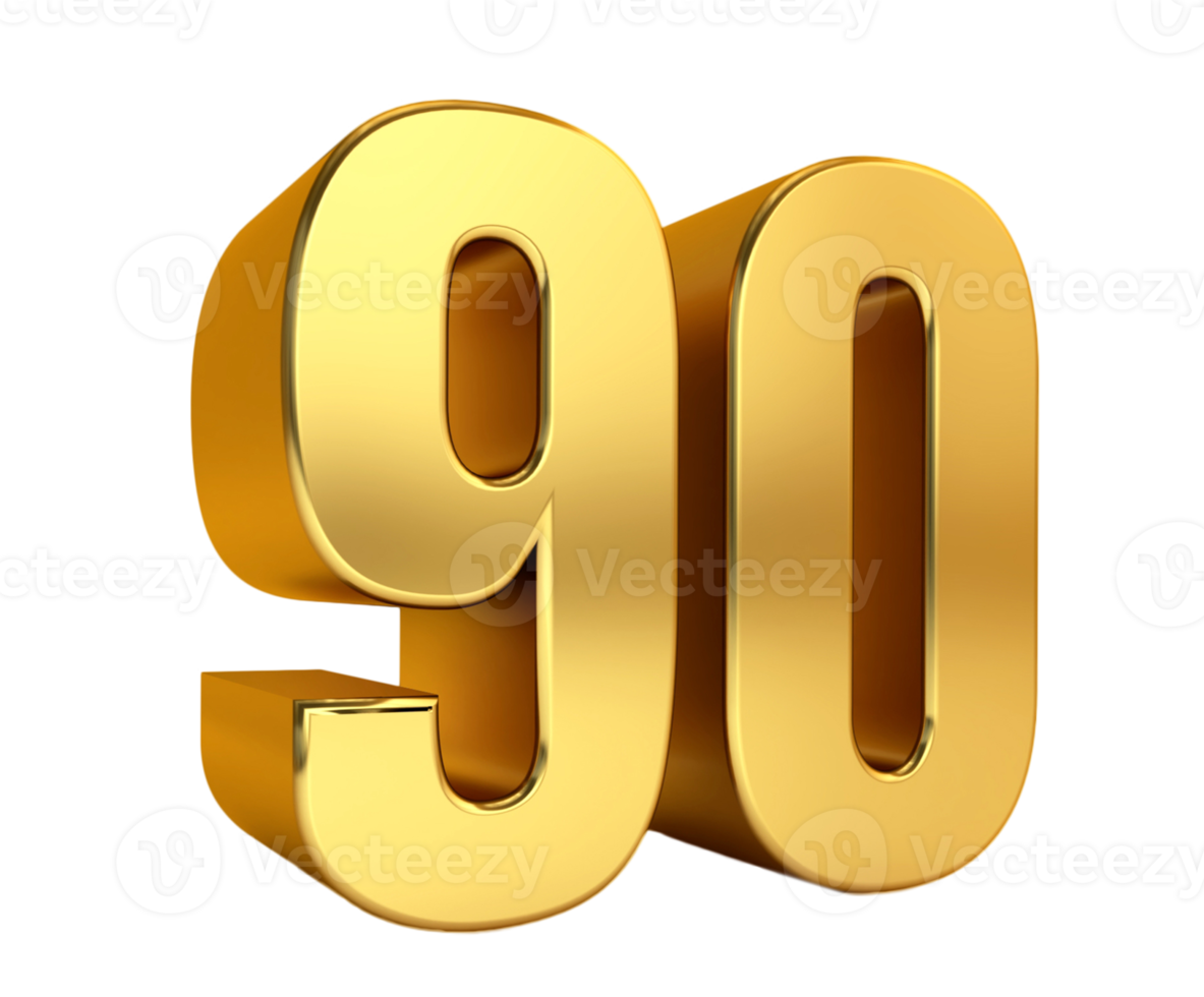 ninety, golden number 90,anniversary,birthday, price png