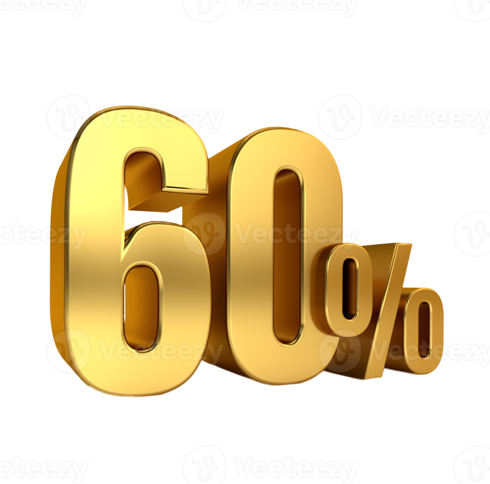 60 percent off. On sale. Great deal. sixty percent. 3D text png