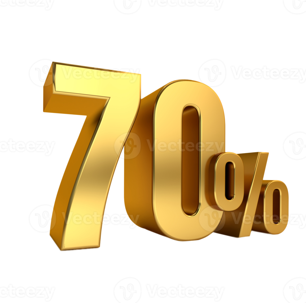 70 por ciento de descuento. en venta. Gran oferta. setenta por ciento. texto 3d png