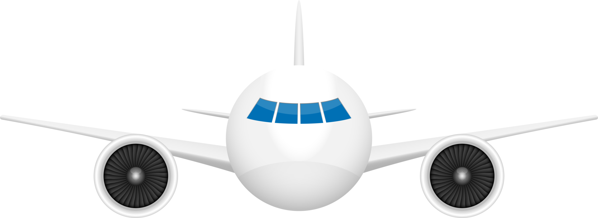 Airplane front view png design illustration