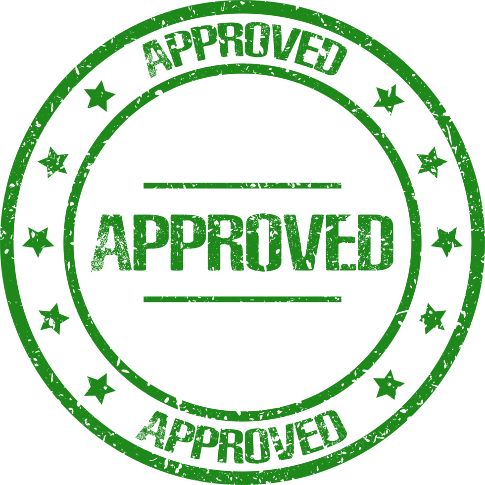 Approved stamp mark clipart png