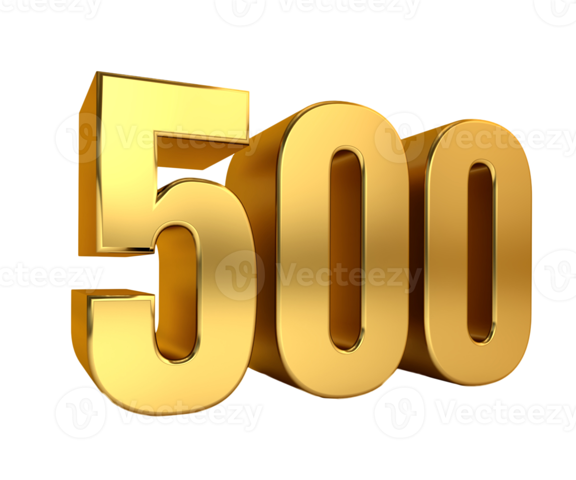 five hundred, golden number 500,anniversary,birthday, price png