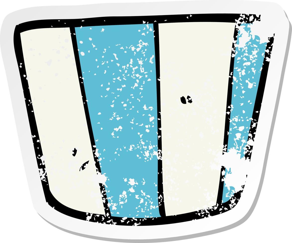 distressed sticker of a cartoon pot vector