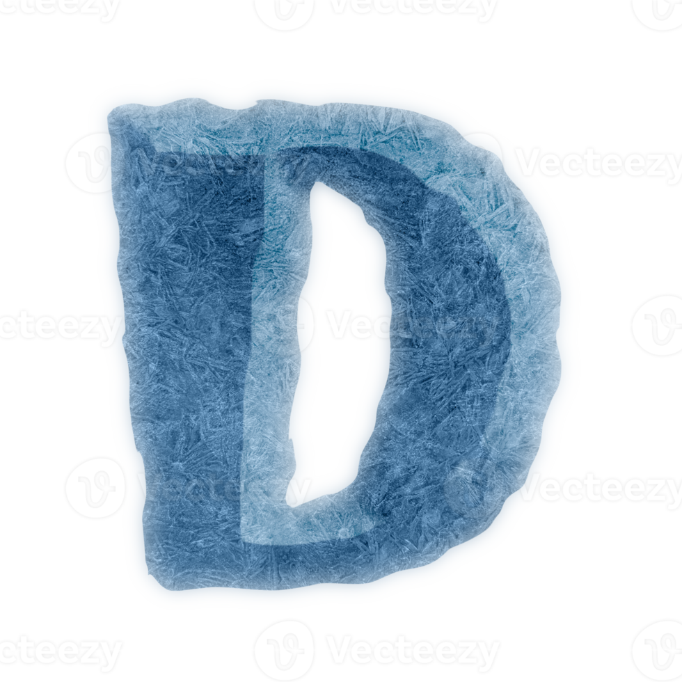 design de ícone de letras do alfabeto de gelo maiúsculo d png