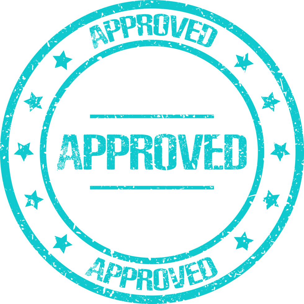 Approved stamp mark clipart png