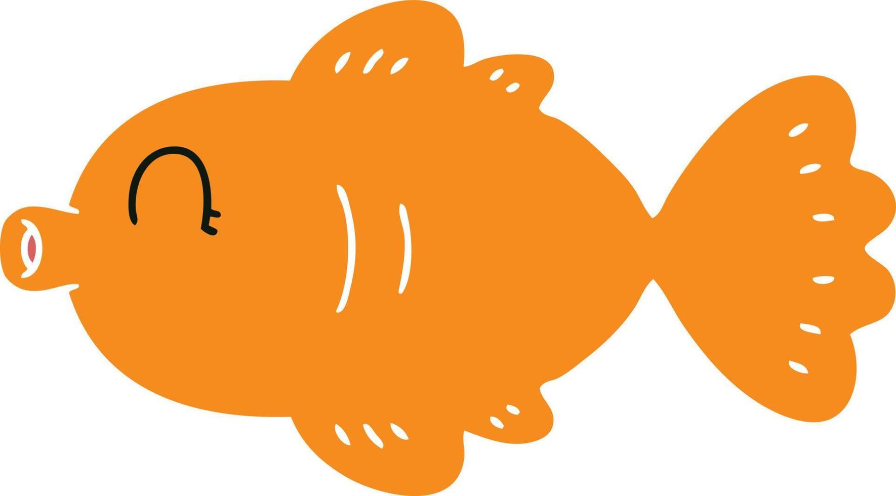 quirky hand drawn cartoon fish vector