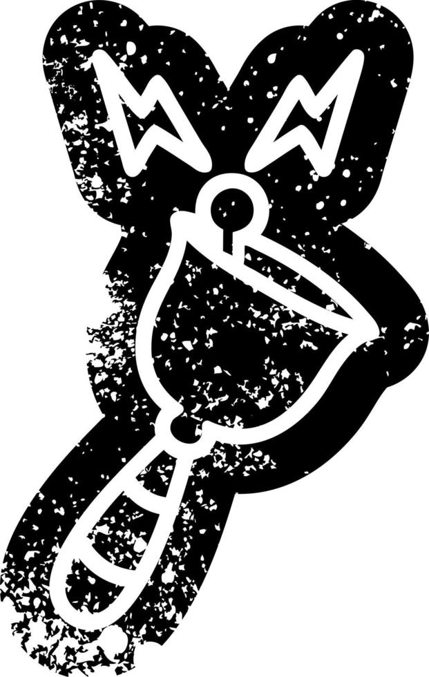 ringing bell distressed icon vector