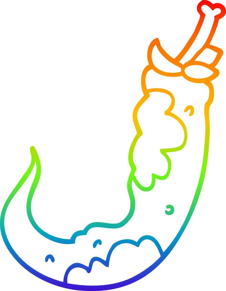 rainbow gradient line drawing cartoon chilli pepper vector