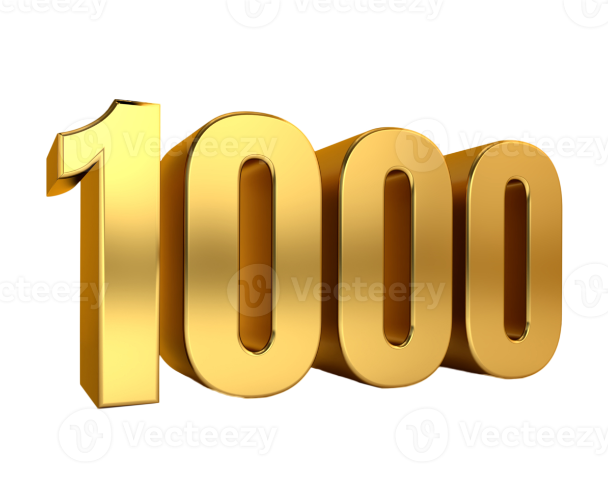 one thousand, golden number 1000,anniversary,birthday, price png