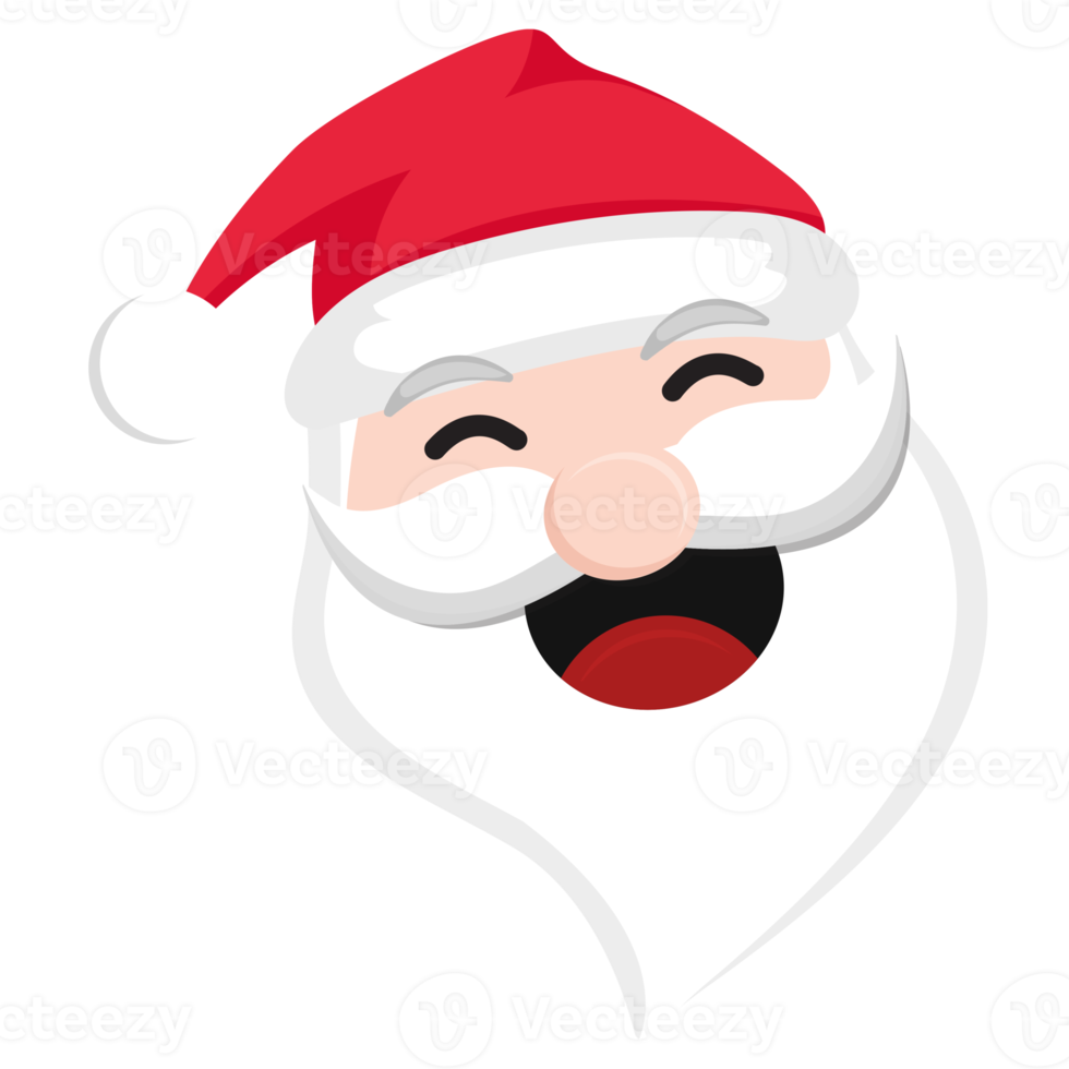 Cute Santa Claus head with Merry Christmas png