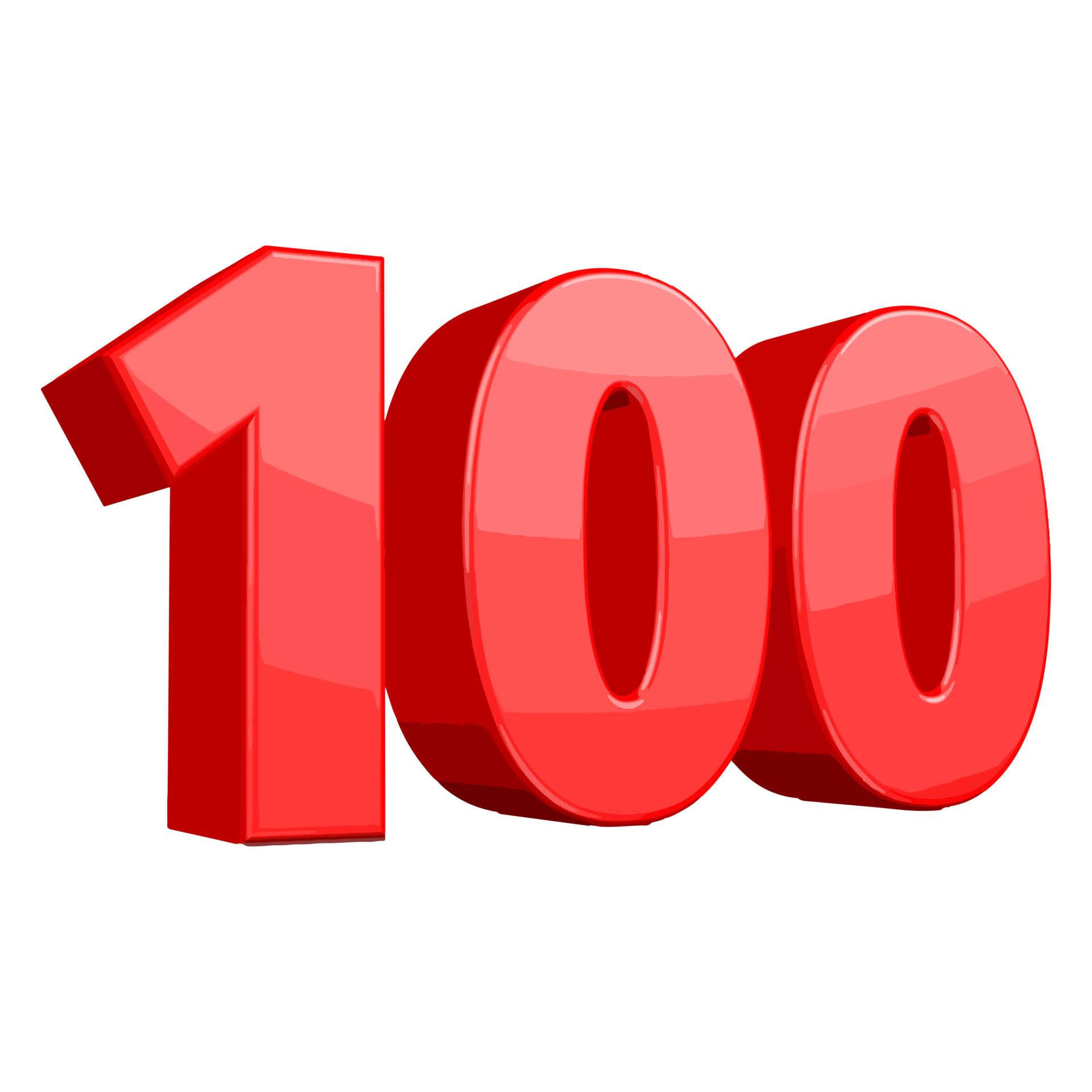 number one hundred, 100 red number 8490545 PNG