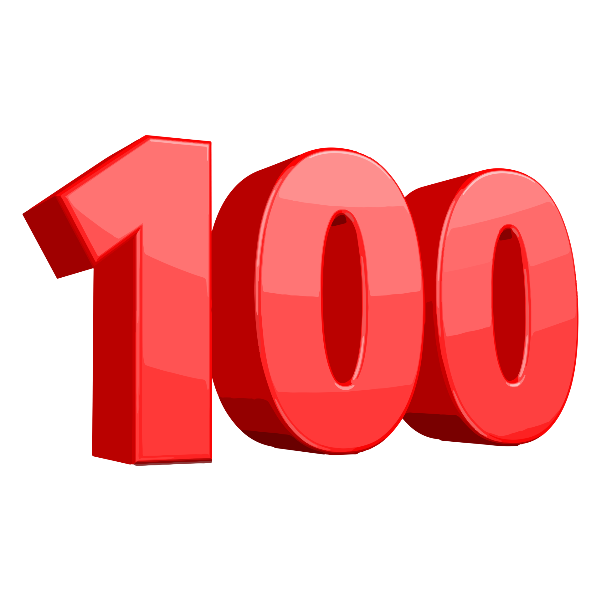 Number One Hundred 100 Red Number 8490545 PNG