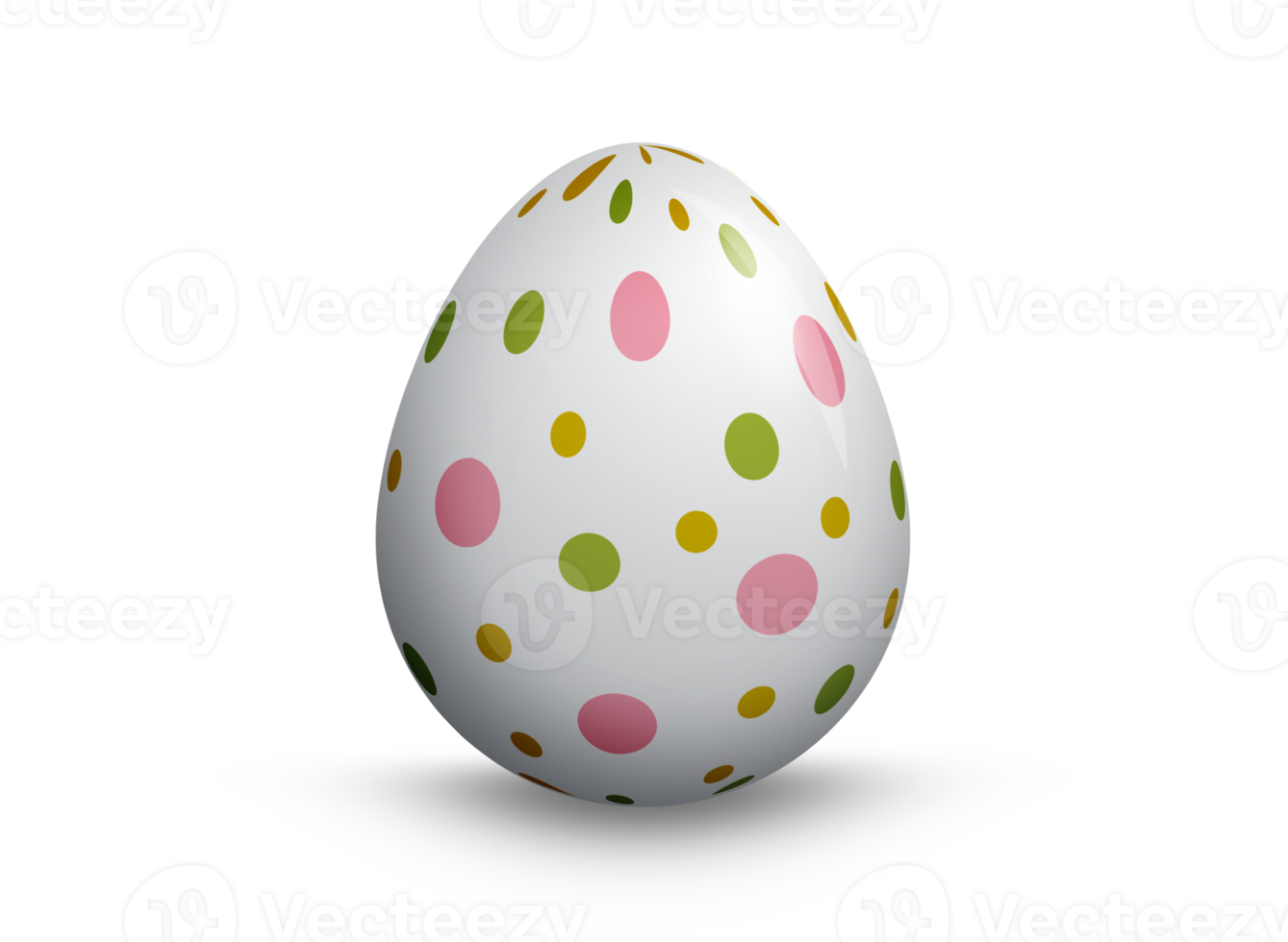 white Easter egg with polka dot pattern png