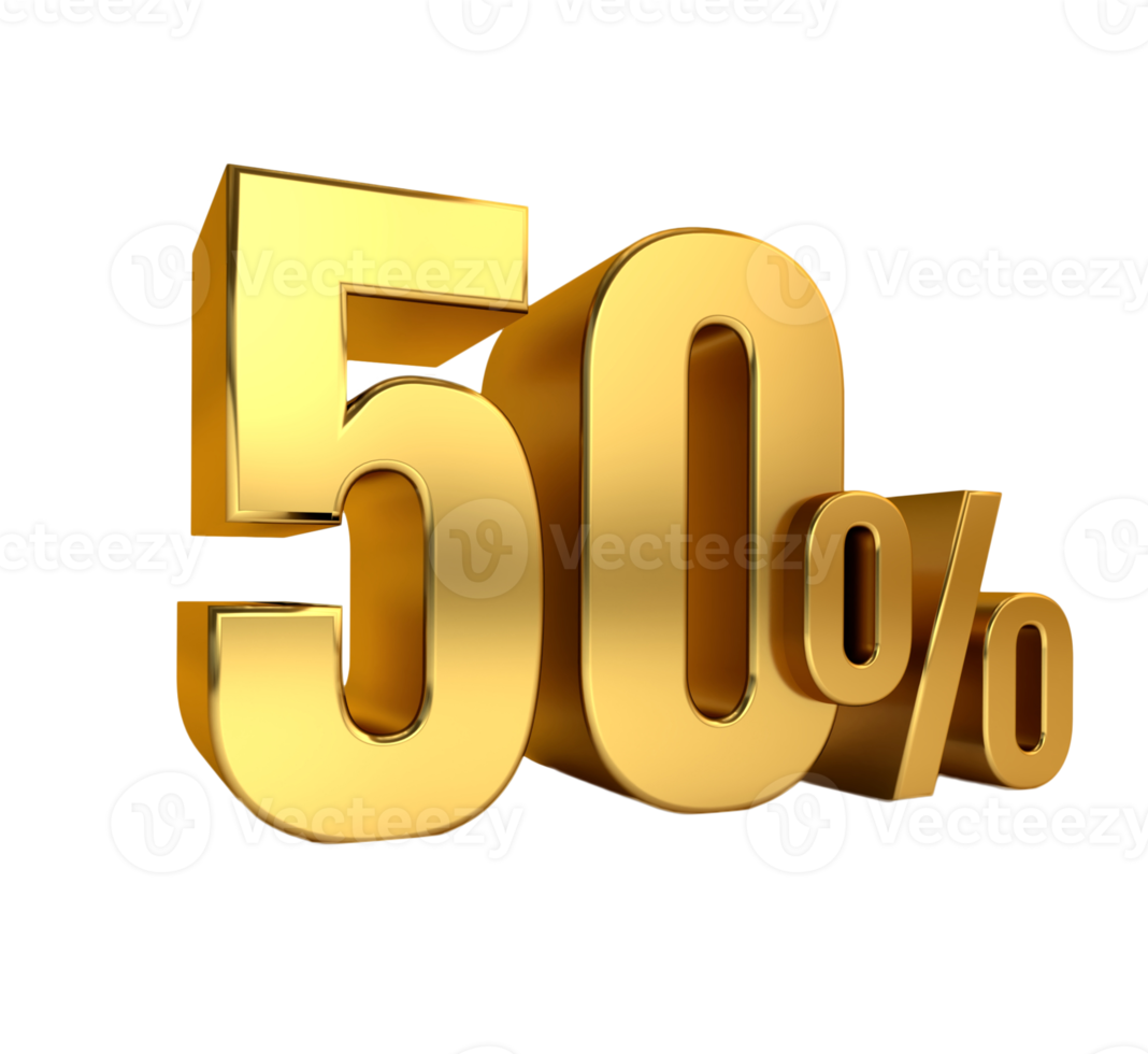 50 percent off. On sale. Great deal. fifty percent. 3D text png