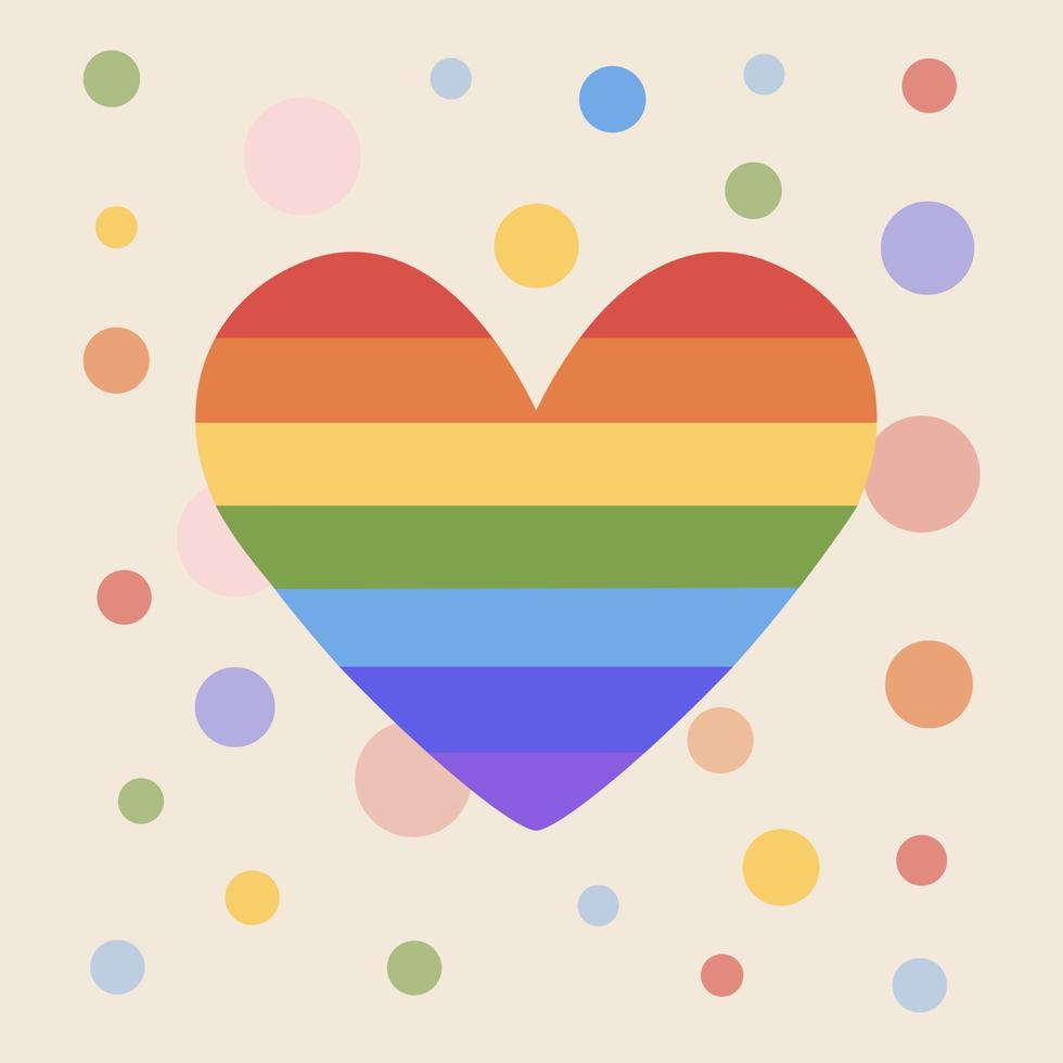 corazón de orgullo gbtq. corazón con el patrón de la bandera del arco iris del orgullo lgbt. vector