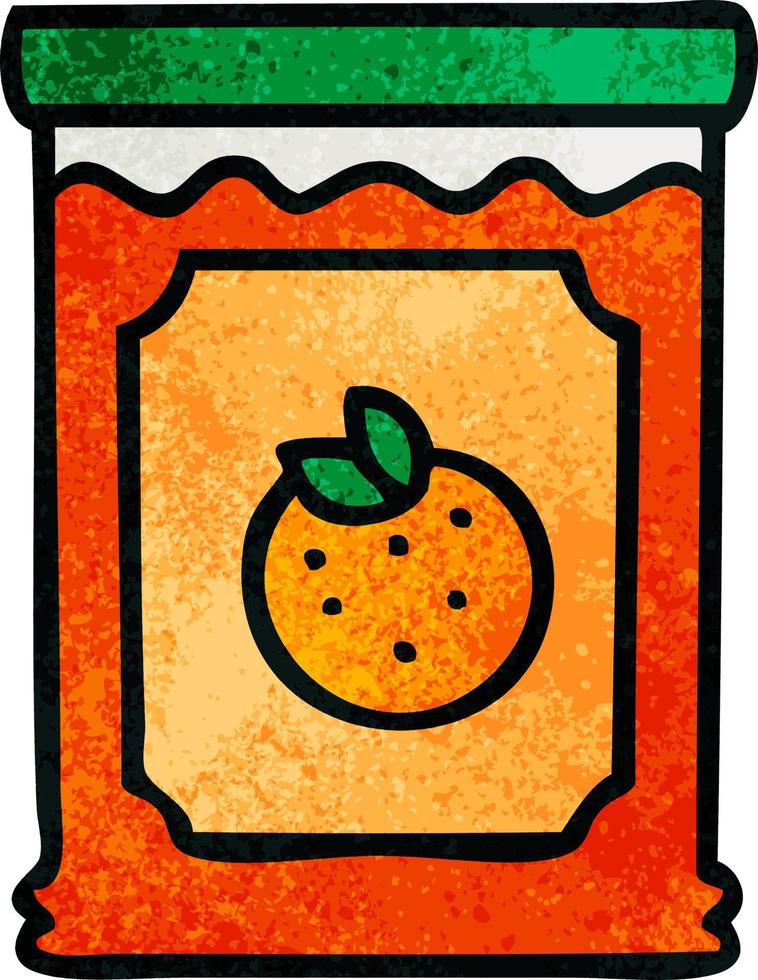 quirky hand drawn cartoon jar of marmalade vector