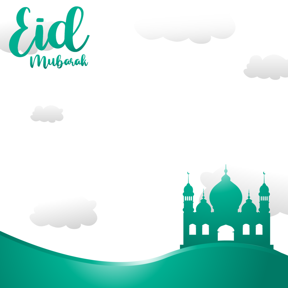 eid al fitr o adha mubarak color blanco y verde png transparente