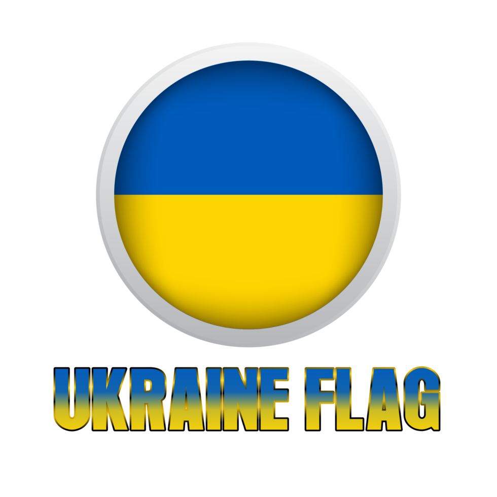 ukraine flag in the circle, text and icon ukraine png