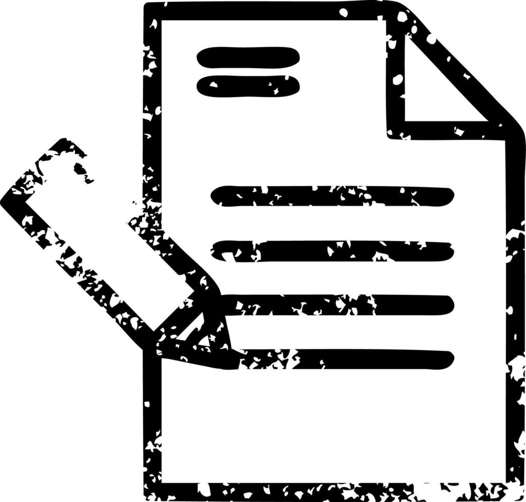 writing document distressed icon vector