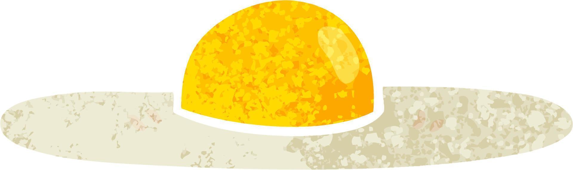quirky retro illustration style cartoon fried egg vector