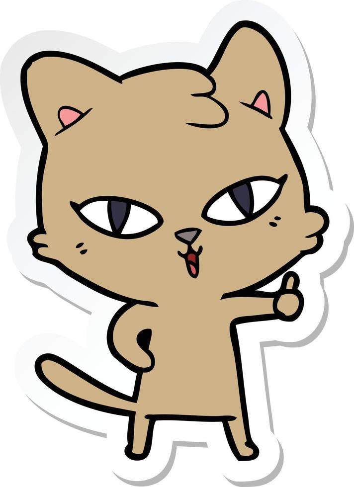 pegatina de un gato de dibujos animados vector