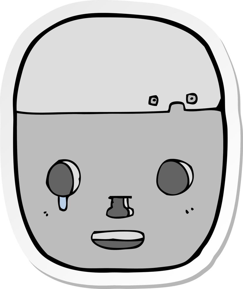 sticker of a cartoon robot head vector