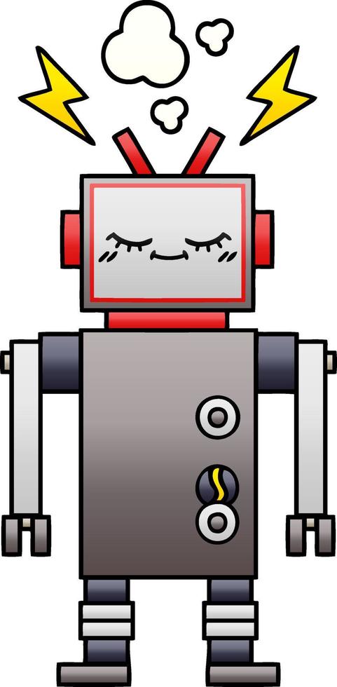 gradient shaded cartoon dancing robot vector