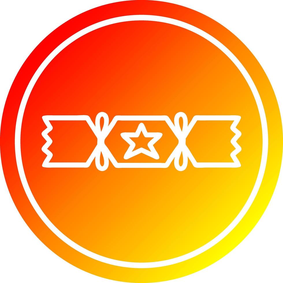 christmas cracker circular in hot gradient spectrum vector