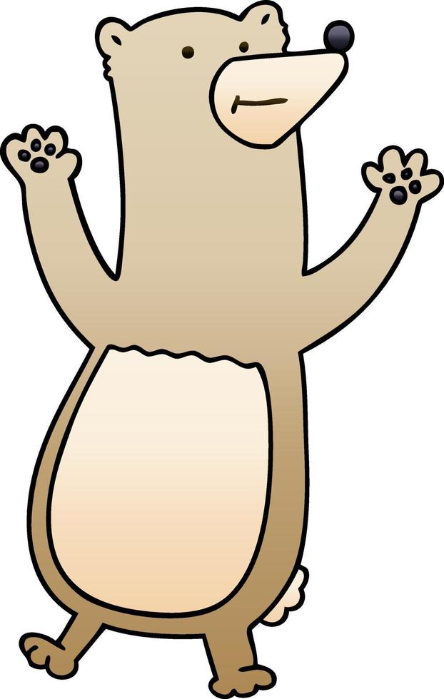 quirky gradient shaded cartoon bear vector