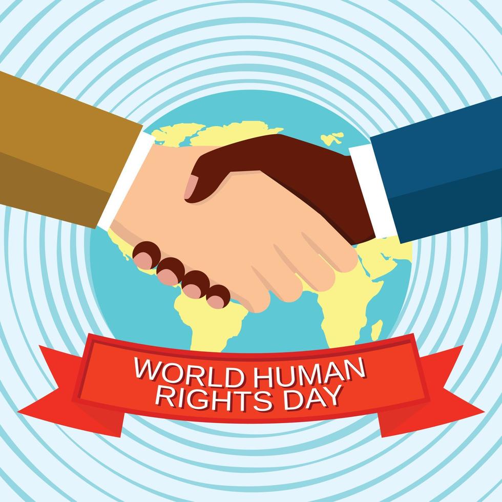 World human rights day concept background, flat style vector
