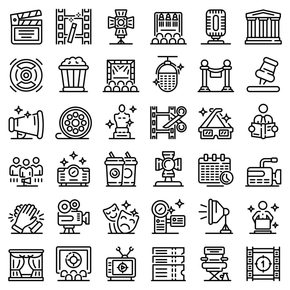 Art director icons set, outline style vector